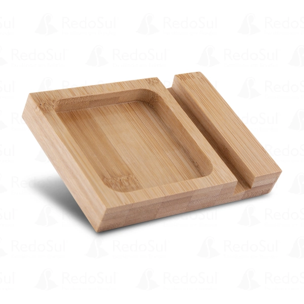 Porta Objetos e Smartphone em feltro e Bambu Personalizado Porta Objetos e Smartphone em feltro e Bambu Personalizado